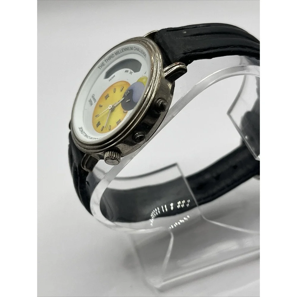 The‎ Third Millennium Challenge Wrist Watch Leather Band WR- New Battery